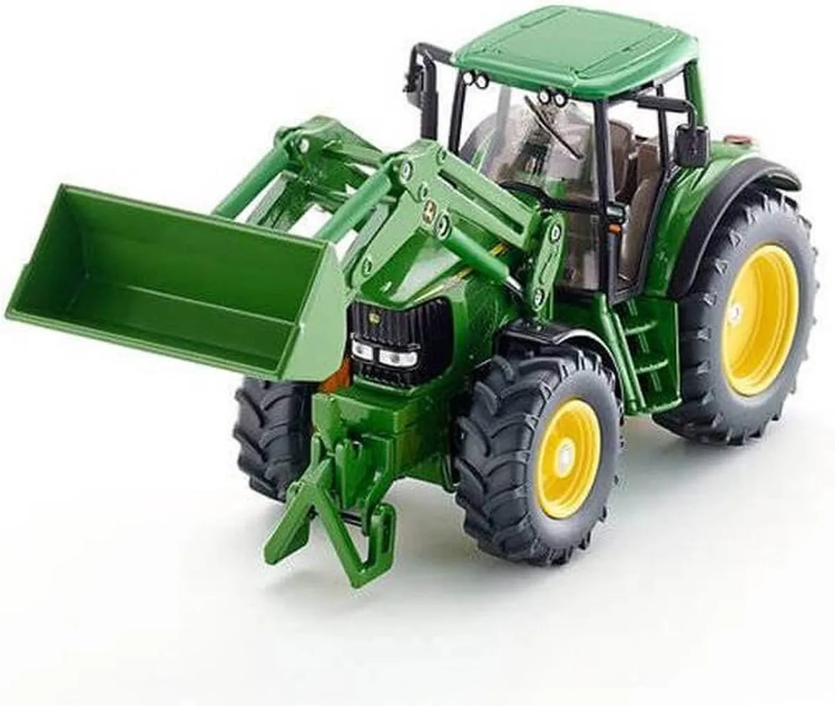 SIKU 3652 John Deere Tractor met Voorlader 1:32 - Metaal/Kunststof - Groen/Geel