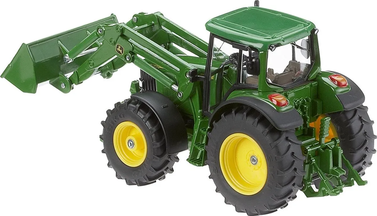 SIKU 3652 John Deere Tractor met Voorlader 1:32 - Metaal/Kunststof - Groen/Geel