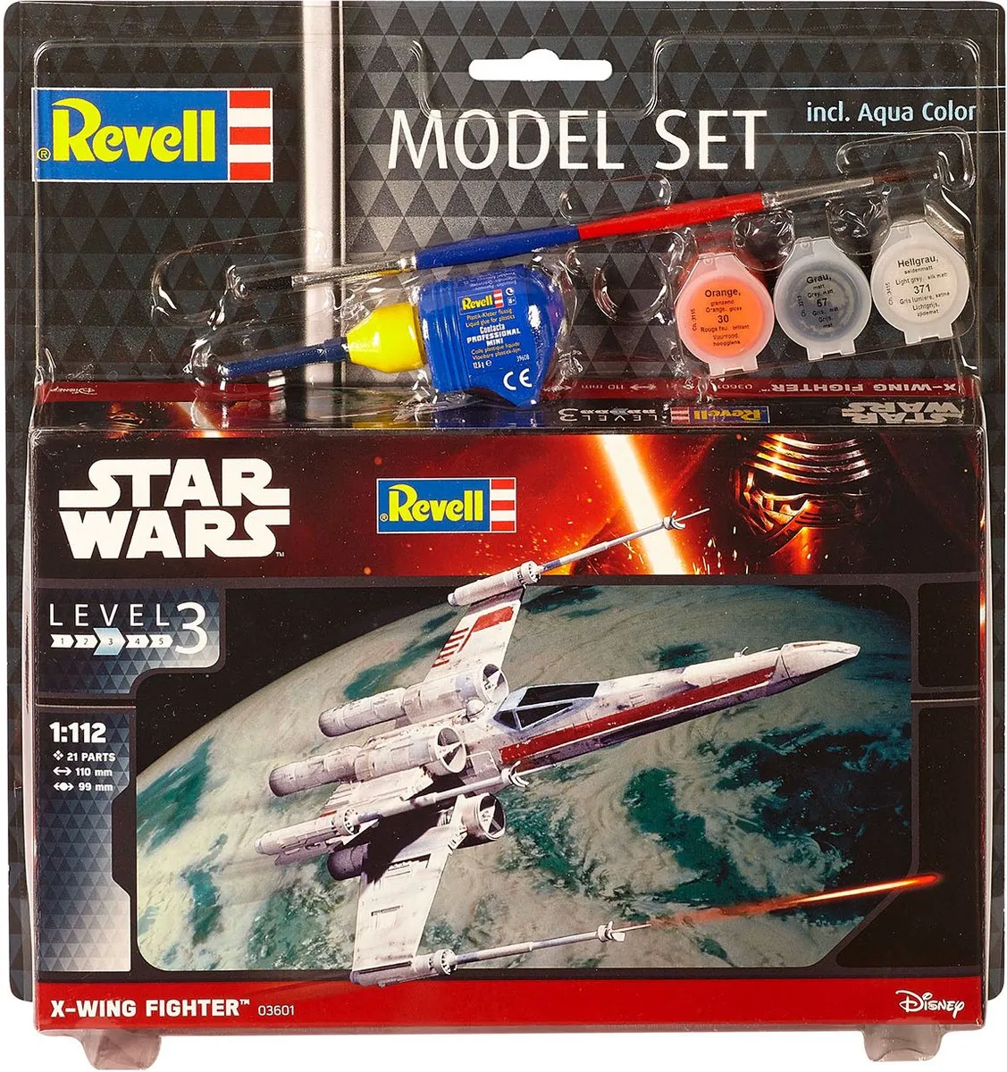 Revell X-Wing Fighter 63601 Modelbouwpakket - 1:112 - 21 Onderdelen - Multi
