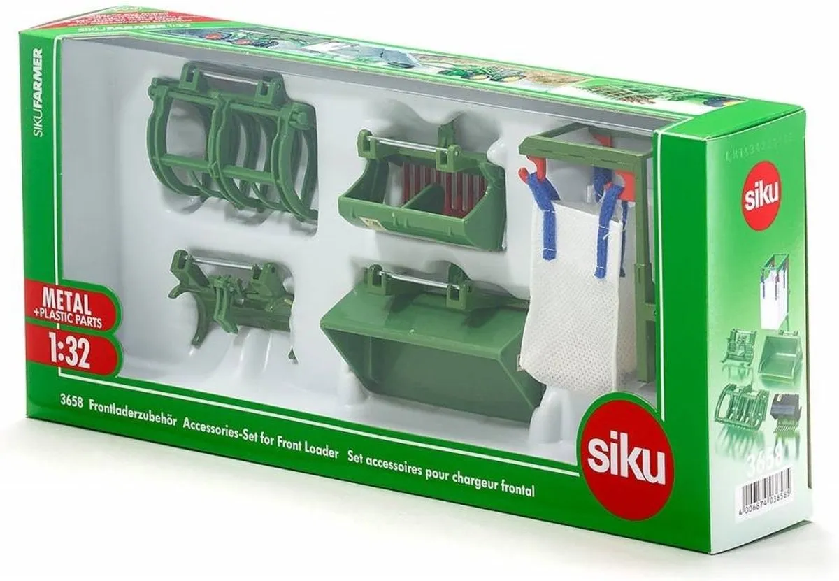 SIKU 3658 Voorlader-accessoireset 1:32 - 5-delig - Groen