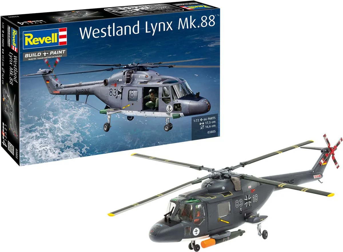 Revell 03805 Westland Lynx Mk.88 Modelbouwpakket - Militaire Helikopter 1:72 - Multi