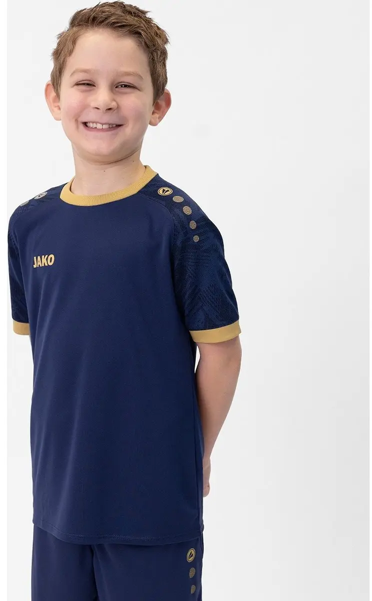 JAKO Iconic Shirt Korte Mouw Kinderen 164 - Marine