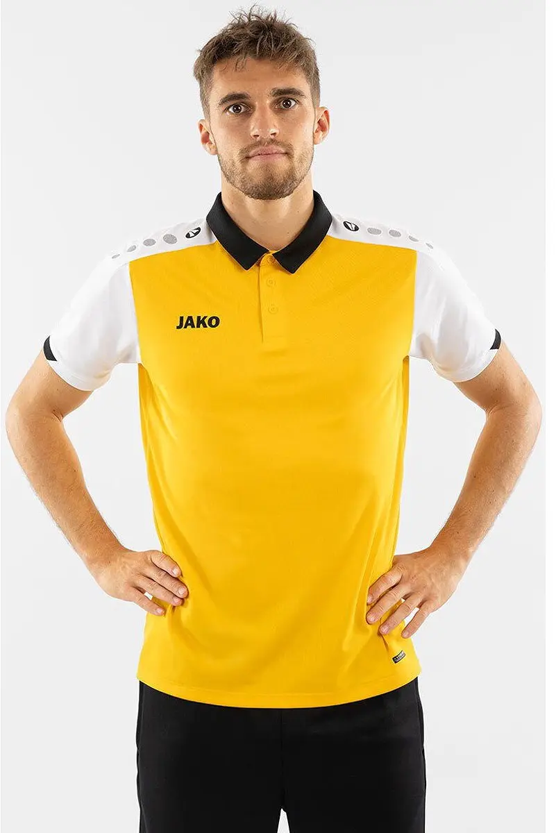 Jako Dynamic Polo Heren - Geel/Wit/Zwart S