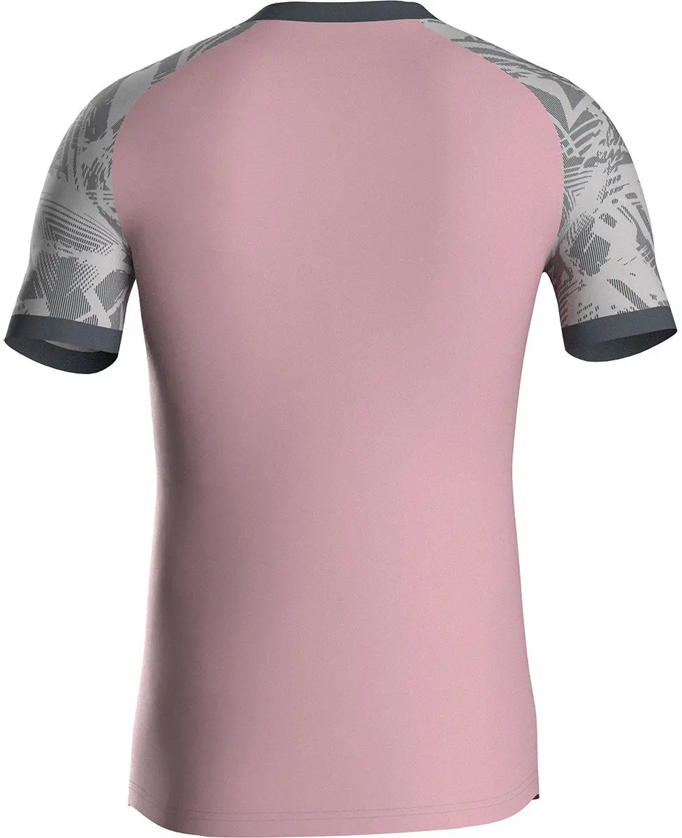 JAKO Iconic Shirt Korte Mouw Heren - Antiek Roze/Zachtgrijs/Antralight 3XL