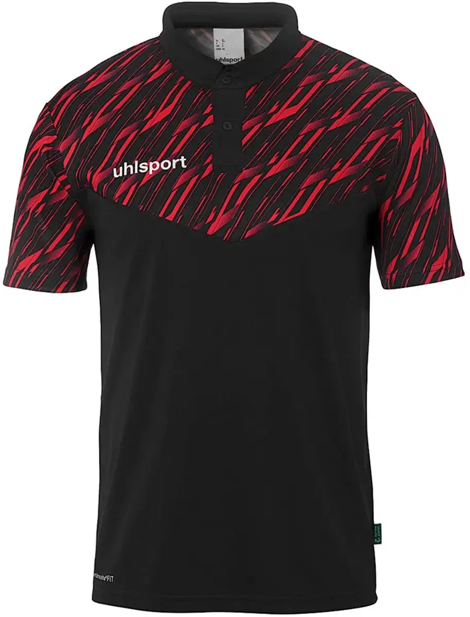 Uhlsport Progressive 28 Poloshirt - Schwarz/Rot 4XL - afbeelding 6 van 6