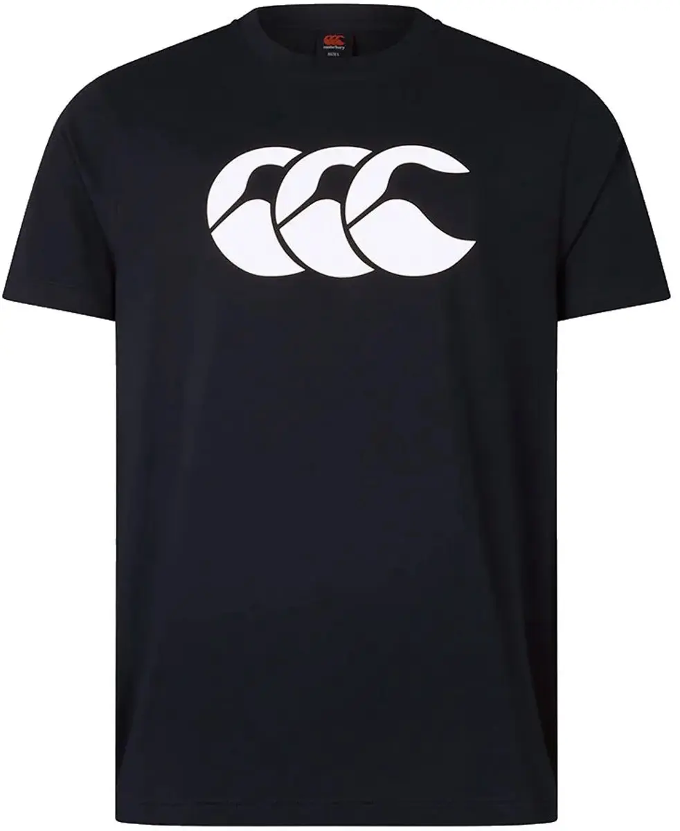 Canterbury Heren Rugby T-shirt - Zwart-Wit Logo - XXL