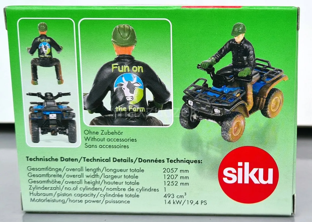 SIKU 3054 Quad met bestuurder 1:32 - Blauw/Zwart