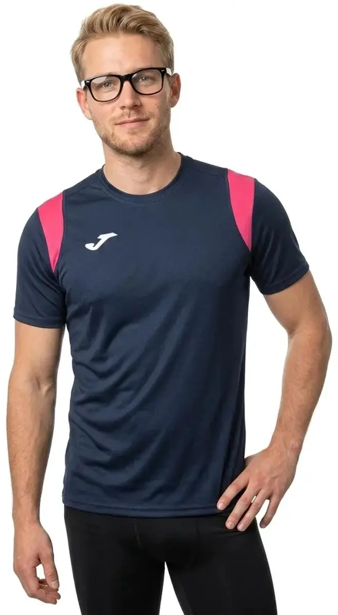 Joma Stimulus T-shirt 4XL - Navy/Pink - afbeelding 2 van 2