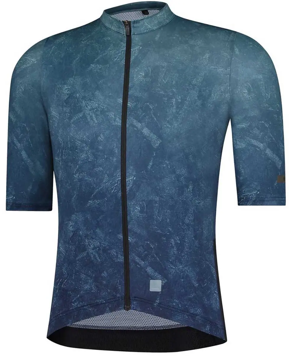 Shimano Evolve Korte Mouw Wielertrui Blauw L Man