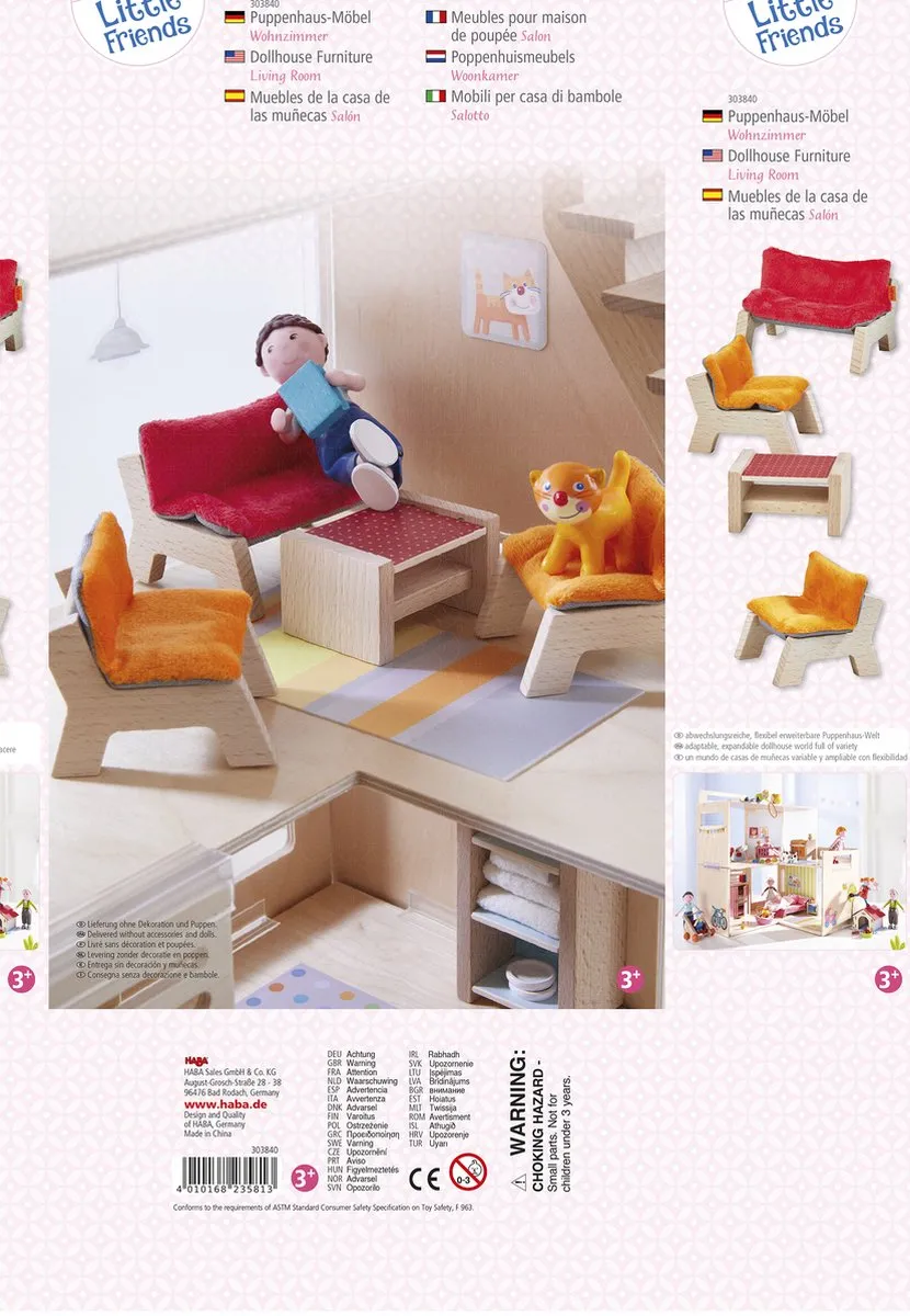 HABA Little Friends Poppenhuismeubels Woonkamer