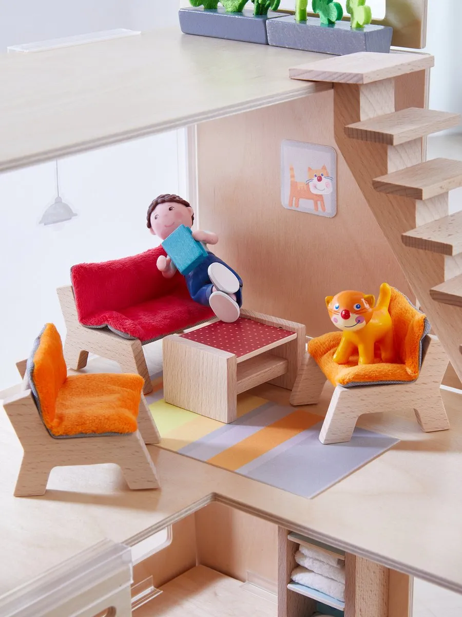 HABA Little Friends Poppenhuismeubels Woonkamer - Blank