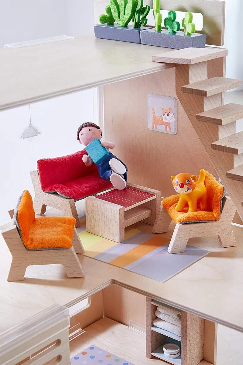 HABA Little Friends Poppenhuismeubels Woonkamer - Blank