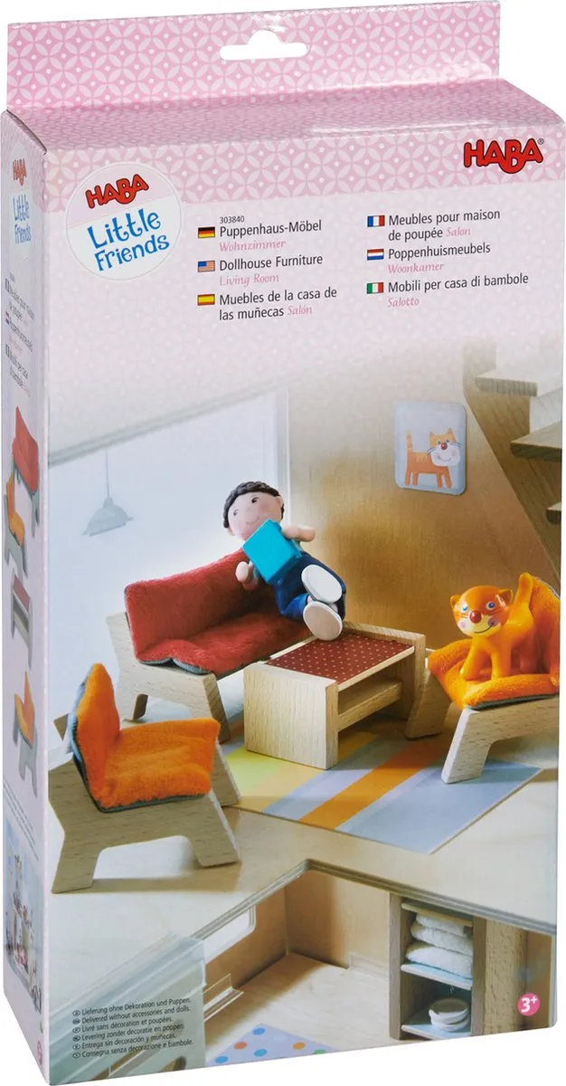 HABA Little Friends Poppenhuismeubels Woonkamer - Blank