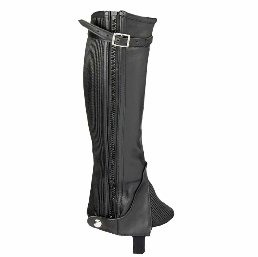 Mondoni Deluxe Minichaps XXL - Zwart Leer