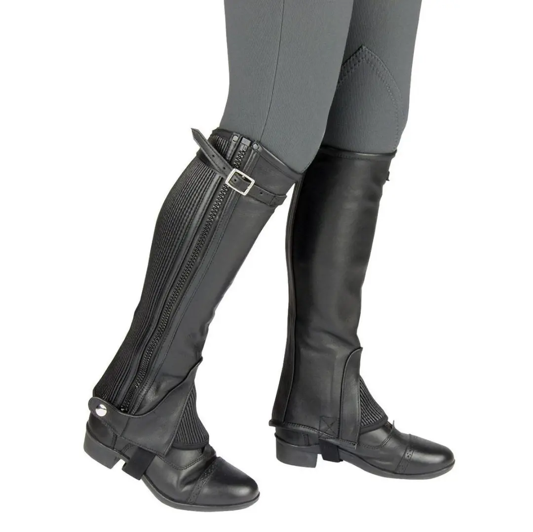 Mondoni Deluxe Minichaps XXL - Zwart Leer