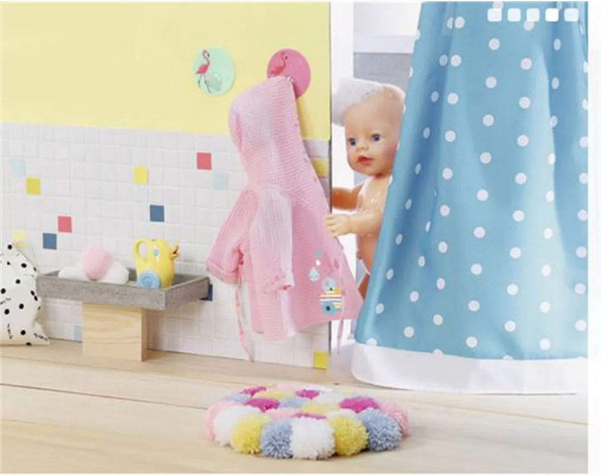 Baby Born Bathrobe 43cm - Roze/Blauw