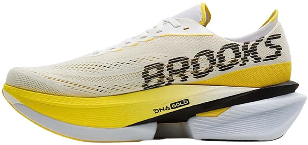 Brooks Hyperion Max 4 Hardloopschoenen Heren 45.5 - Wit/Geel/Zwart