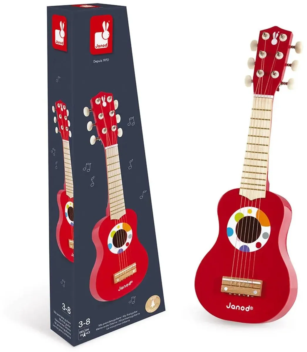 Janod Confetti Mijn Eerste Gitaar - Rood