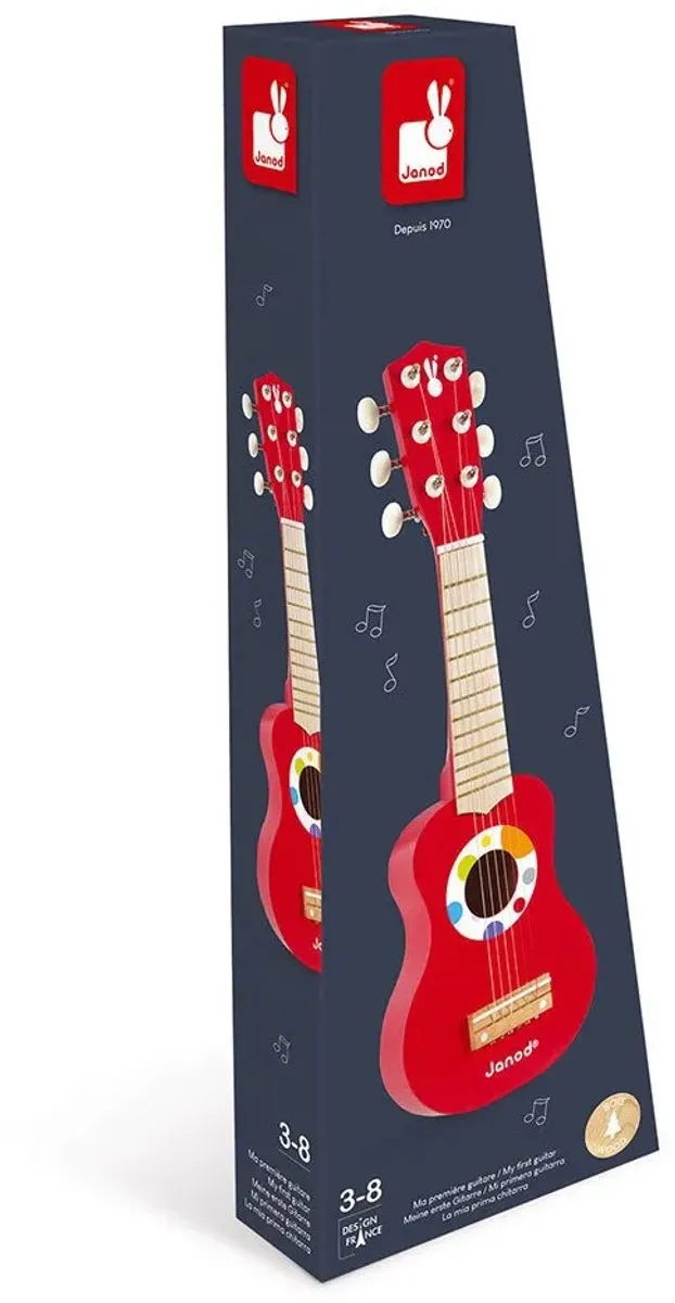 Janod Confetti Mijn Eerste Gitaar - Rood