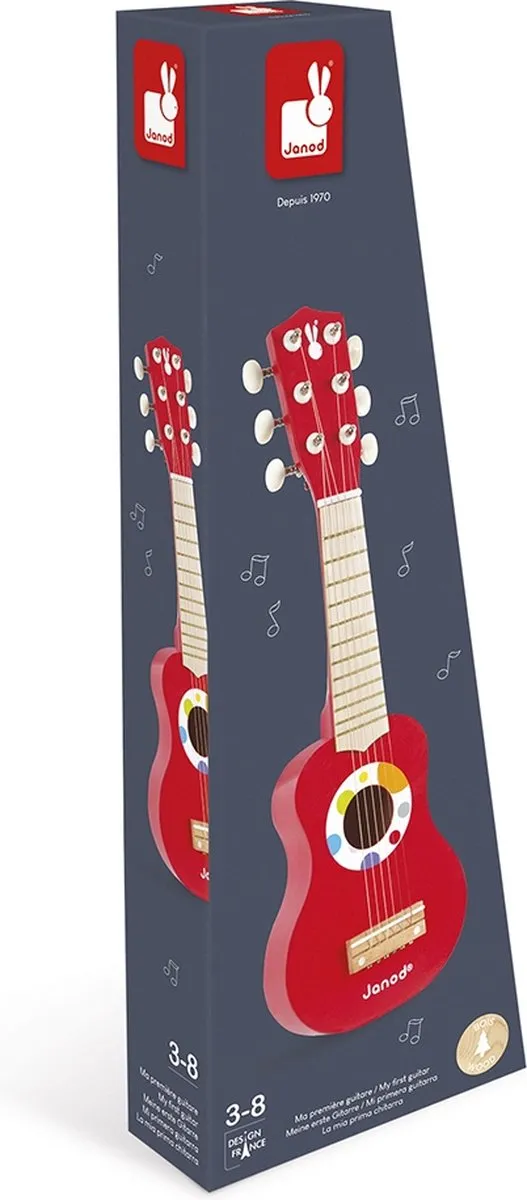 Janod Confetti Mijn Eerste Gitaar - Rood