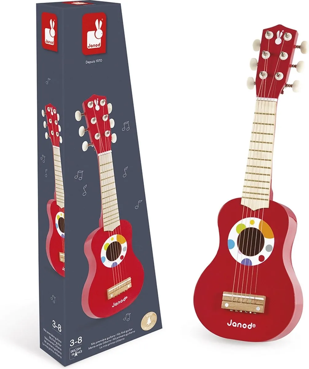 Janod Confetti Mijn Eerste Gitaar - Rood