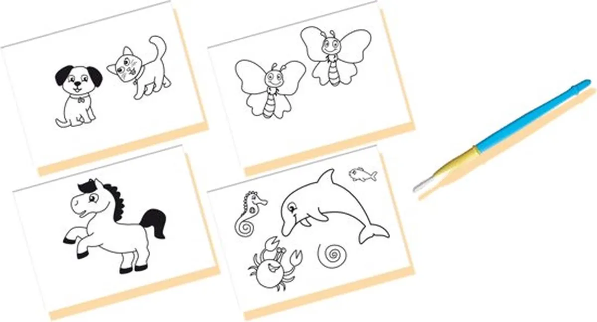 SES Creative My First Kleuren met Water - Dieren - 4 Platen