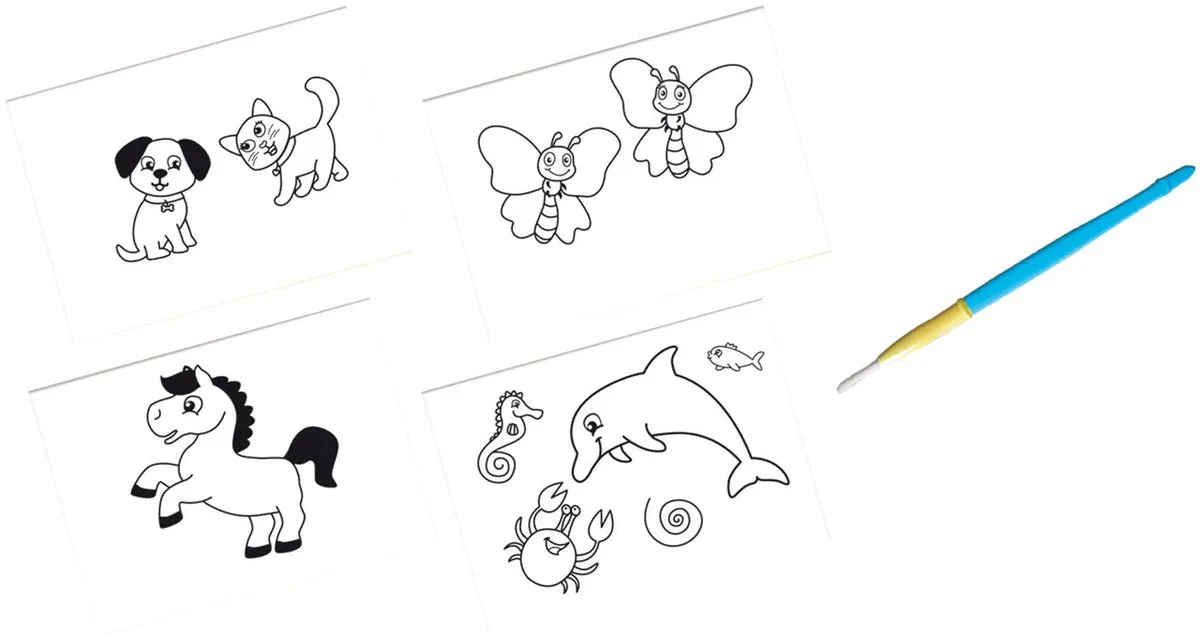 SES Creative My First Kleuren met Water - Dieren - 4 Platen