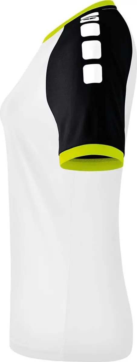 Erima Zenari 3.0 SS Shirt Dames - L - Wit/Zwart/Geel