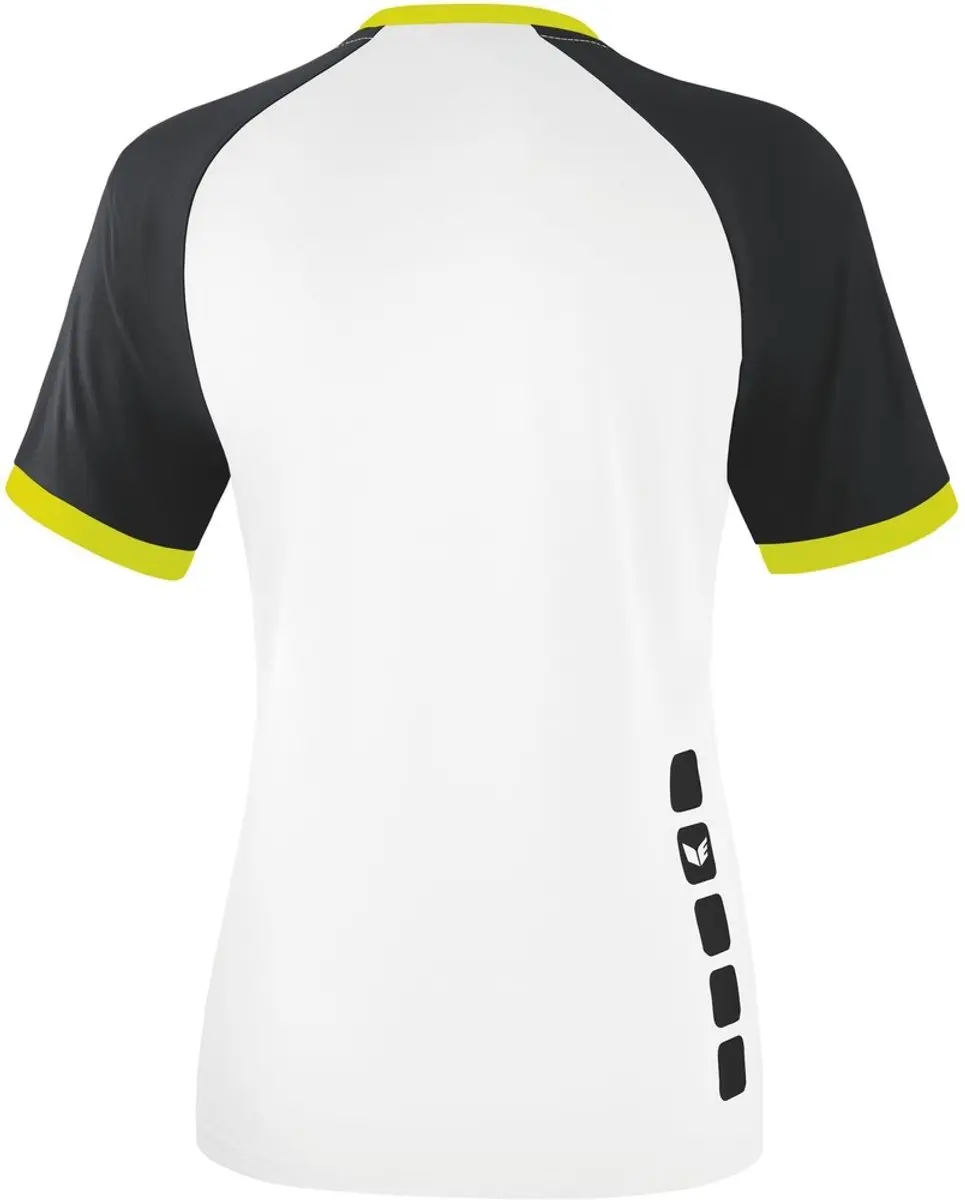 Erima Zenari 3.0 SS Shirt Dames - L - Wit/Zwart/Geel
