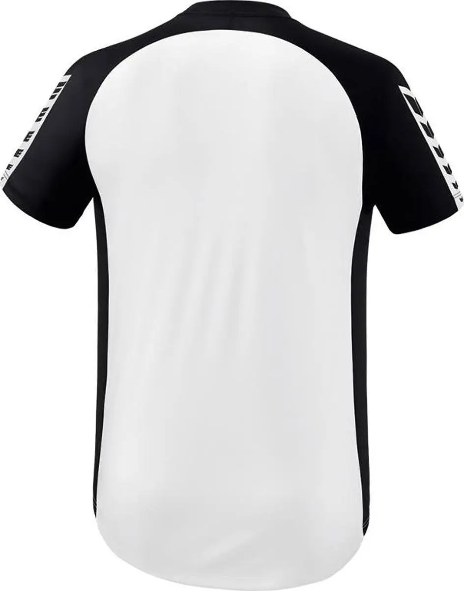 Erima Six Wings Shirt Heren - Kort L - Wit/Zwart