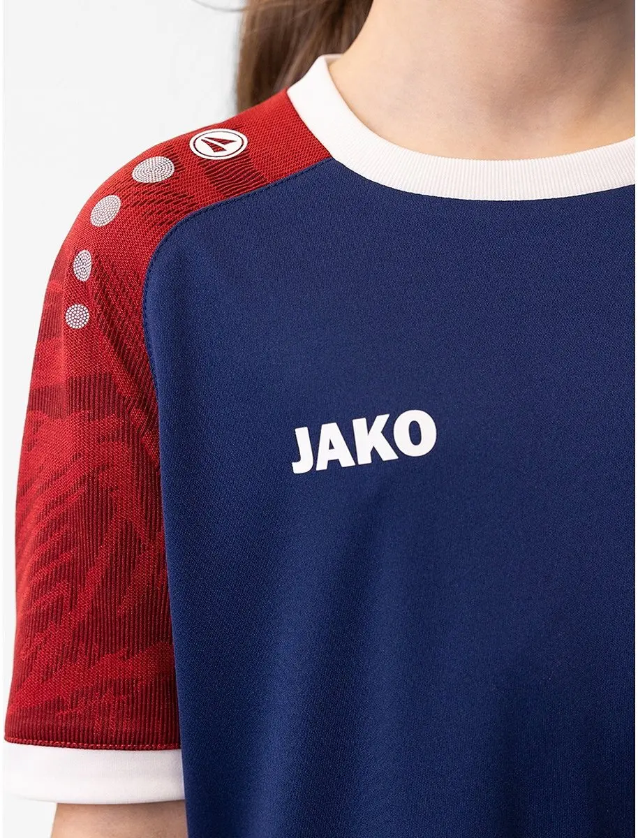 JAKO Iconic Shirt Korte Mouw Kinderen 140 - Marine