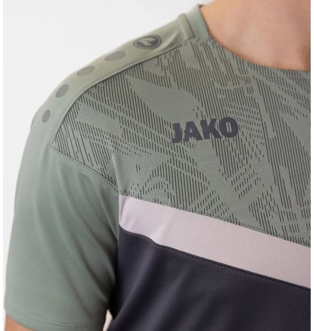 JAKO Iconic T-Shirt Heren - Zachtgrijs/Mintgroen - S