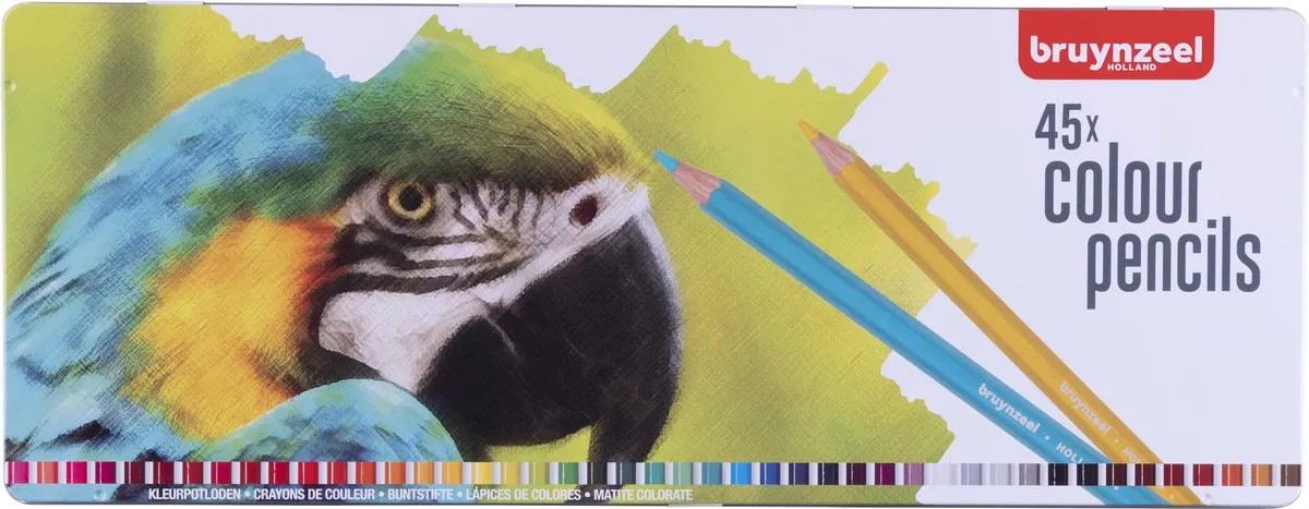 BRUYNZEEL Parrot 45 Kleurpotloden - Papegaai blik