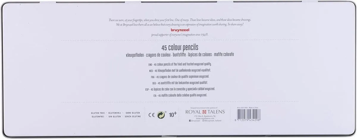 BRUYNZEEL Parrot 45 Kleurpotloden - Papegaai blik