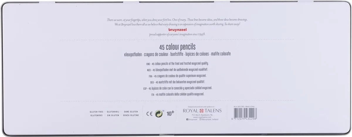 BRUYNZEEL Parrot 45 Kleurpotloden - Papegaai blik