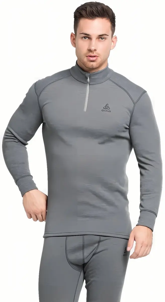 ODLO Active Warm Col 1/2 Zip Thermoshirt Heren - S - Grijs