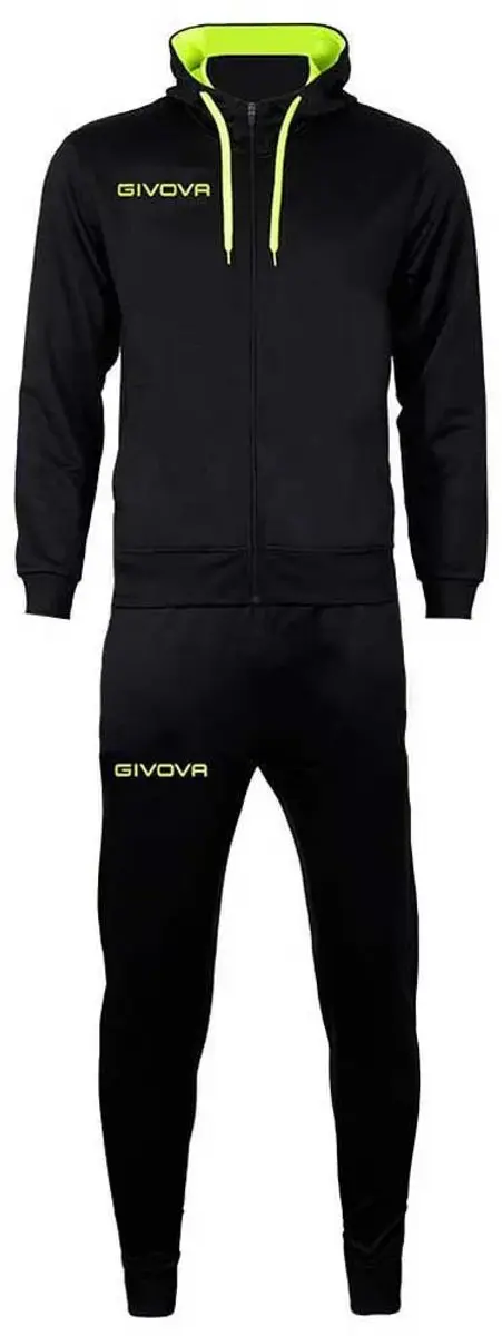 Givova King 4 Seasons Trainingspak - S - Zwart/Fluo Geel