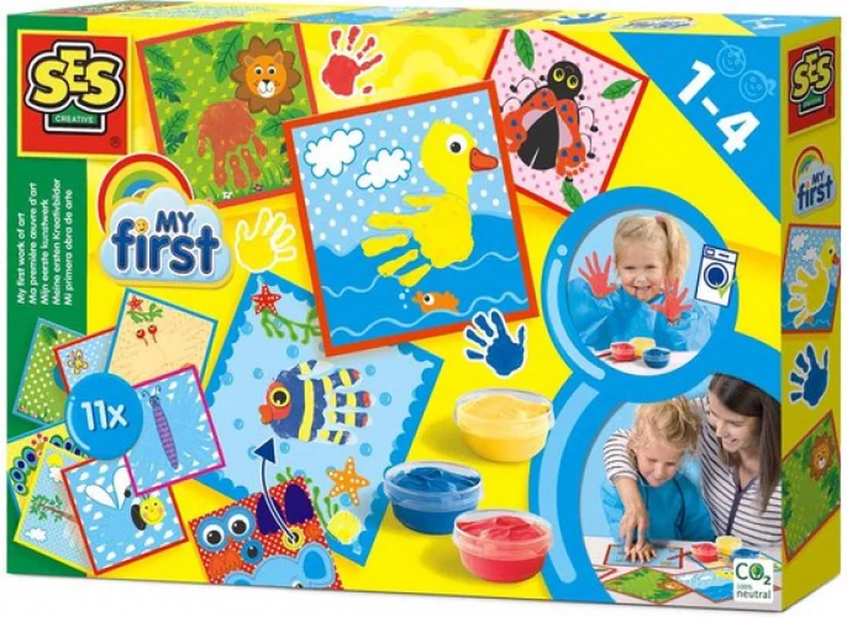 SES Creative Mijn Eerste Kunstwerk Vingerverfset - 3 Kleuren