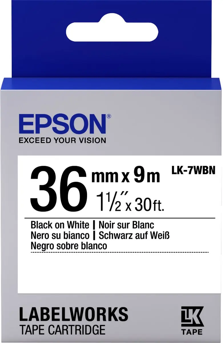 Epson LK-7WBN Labelcartridge 36mm