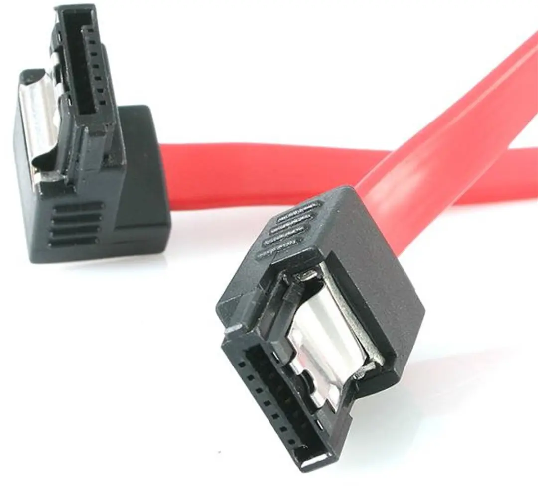 StarTech.com 18'' Latching SATA Cable M/M 1 Right Angle 0.45m Rood SATA-kabel