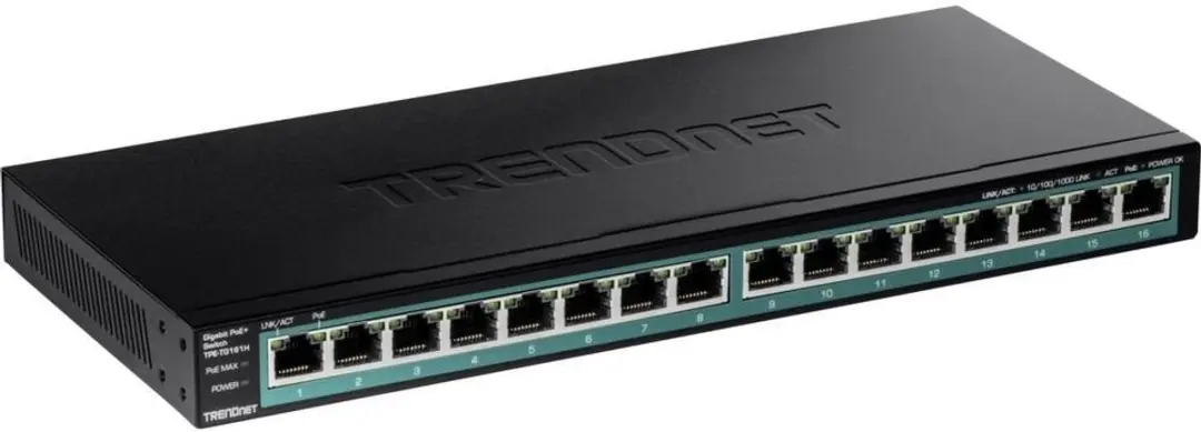 Trendnet TPE-TG161H Netwerk Switch 16 Poorten PoE+