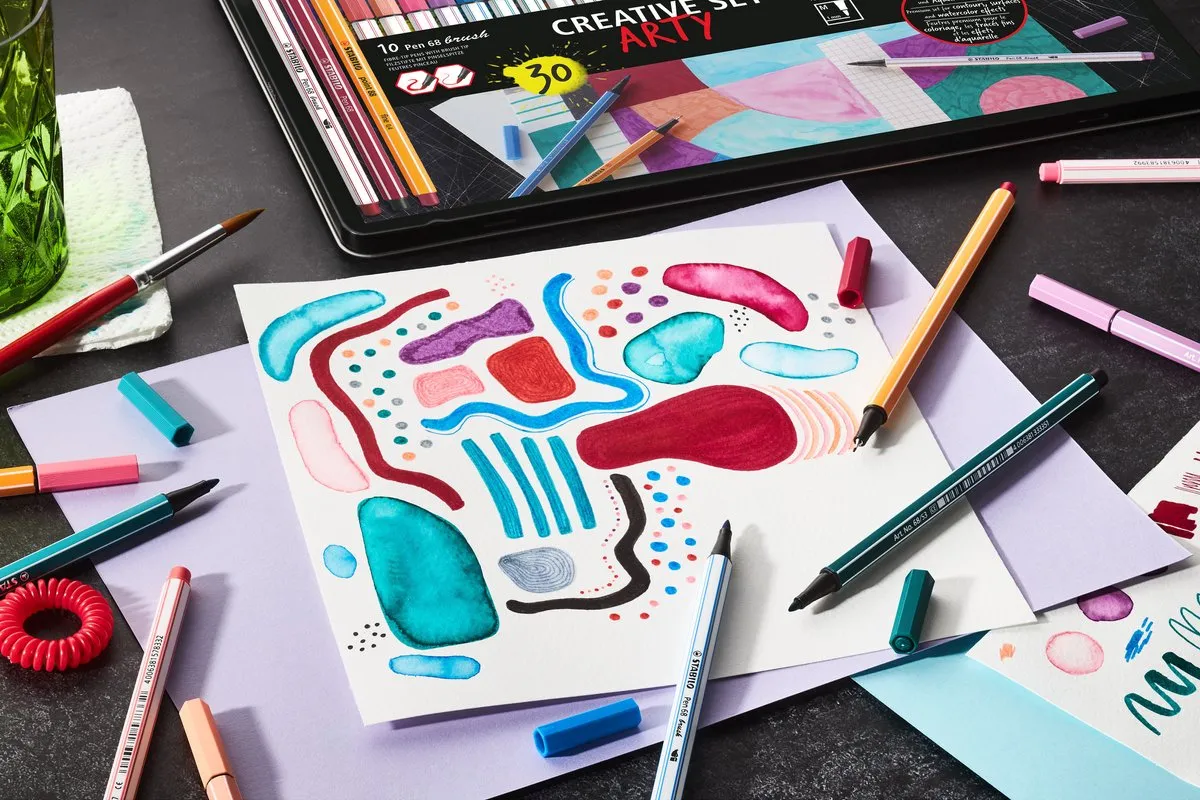 STABILO Arty Creative Set - 30 Stuks - Roestrood/Turquoise/Donkerblauw