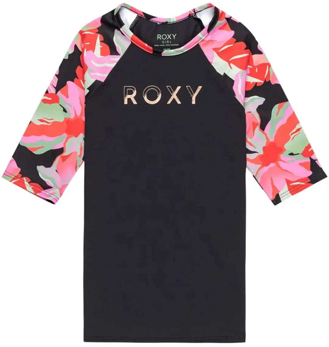 Roxy Rg Active Lycra Korte Mouw Rashguard Zwart 16 Years Meisjes