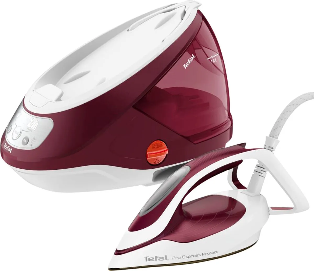 Tefal Pro Express Protect GV9220 Stoomgenerator 2600W - Bordeauxrood/Wit