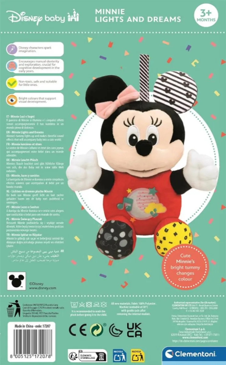 Clementoni Disney Baby Minnie Lichtgevende Knuffel - 3x AAA