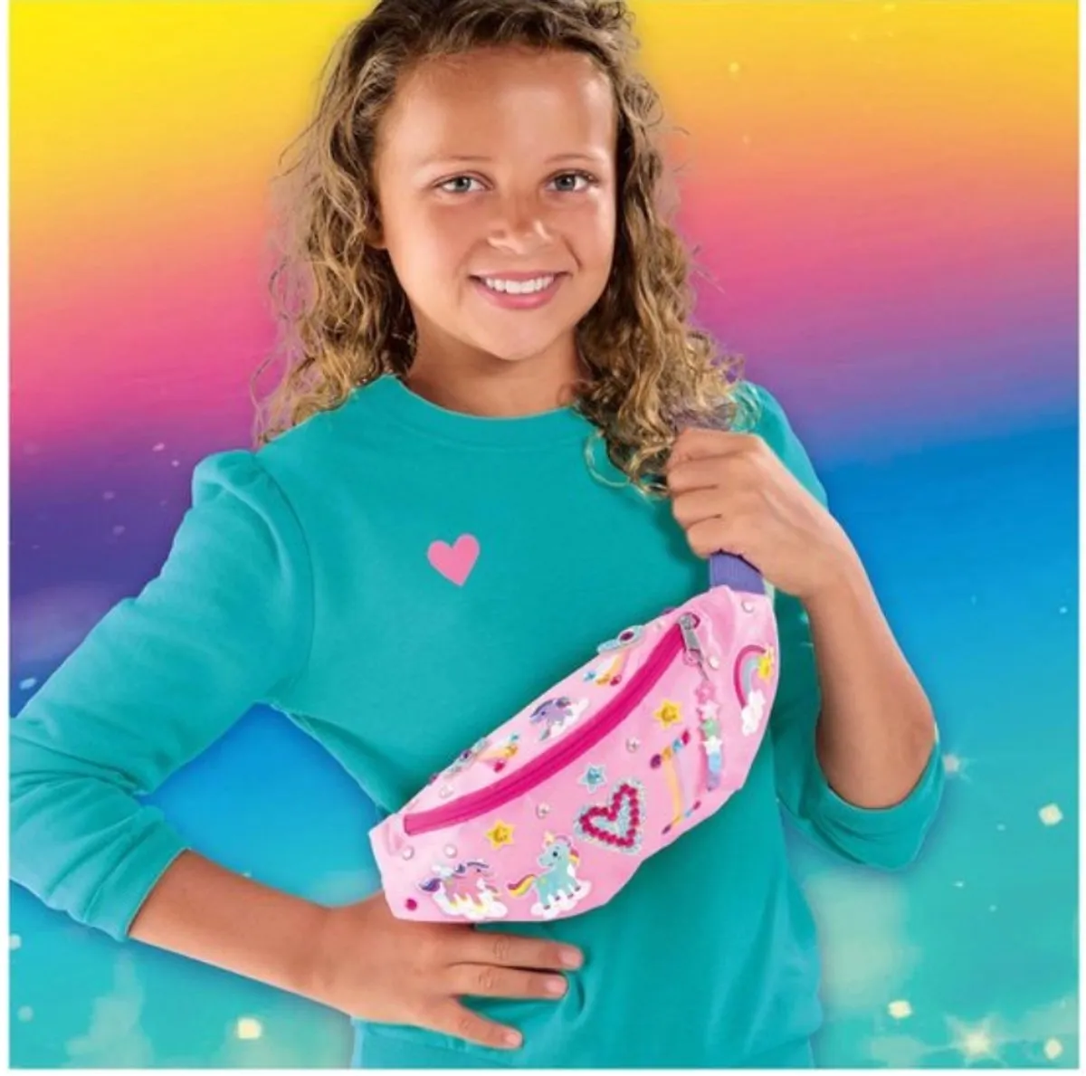 SES Creative Galaxy Heuptas - Knutselen met Stickers & Kralen - Paars