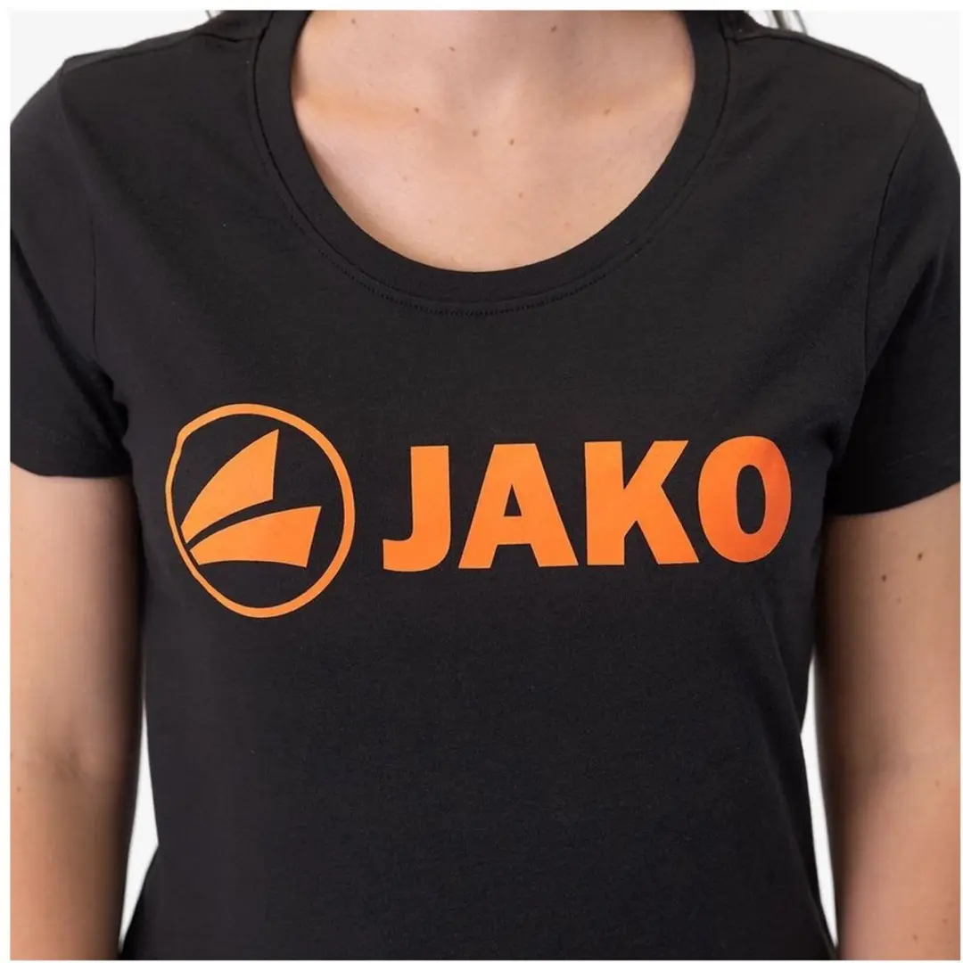 JAKO Promo T-Shirt Dames - Fluoro Oranje/Zwart - Maat 36