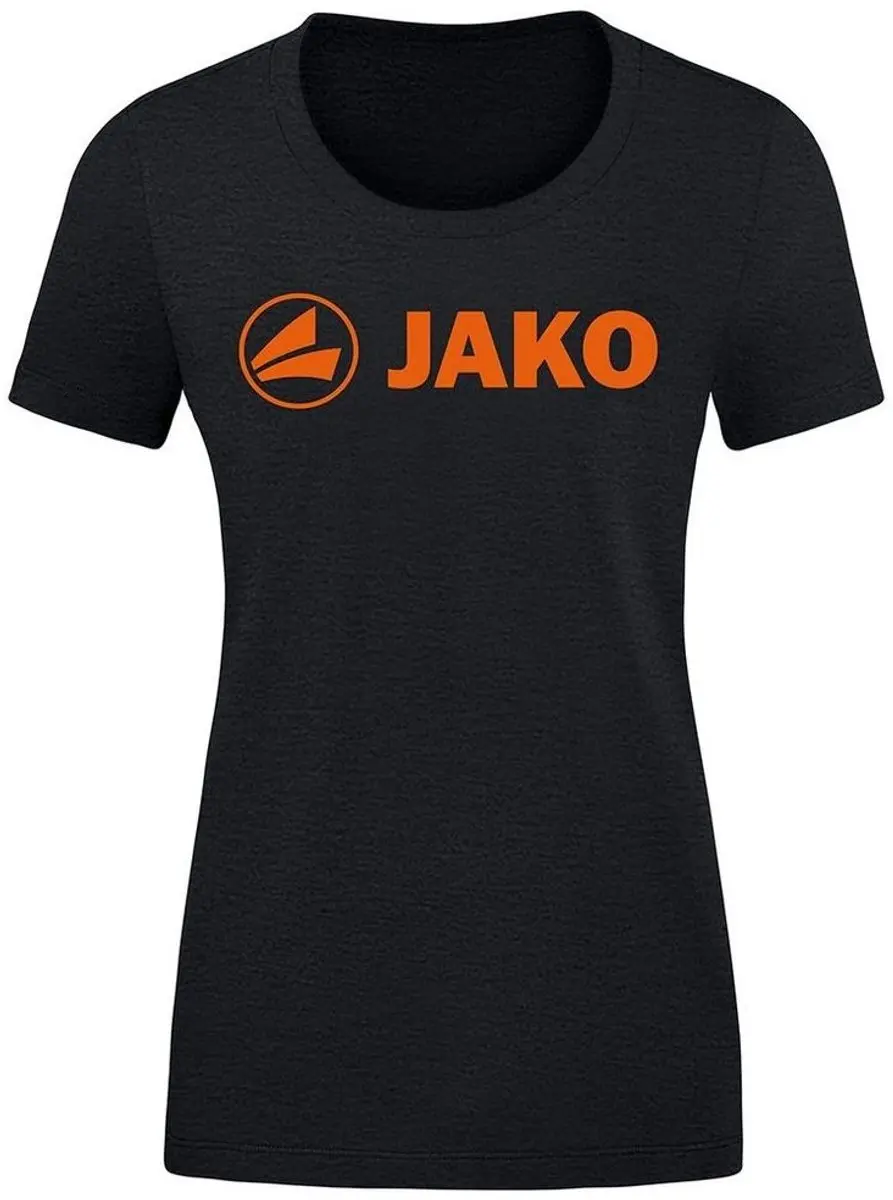 JAKO Promo T-Shirt Dames - Fluoro Oranje/Zwart - Maat 36
