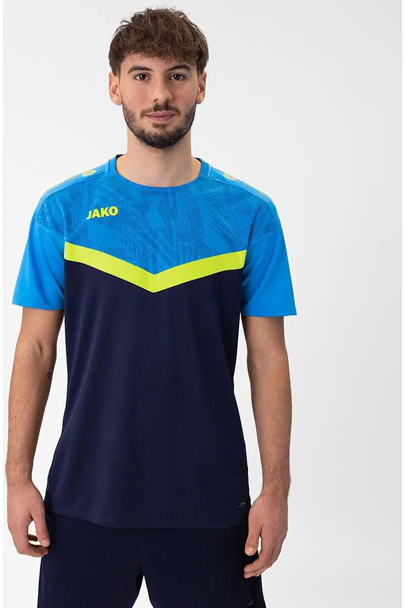 JAKO Iconic Shirt Senior S - Donkerblauw/Limegroen