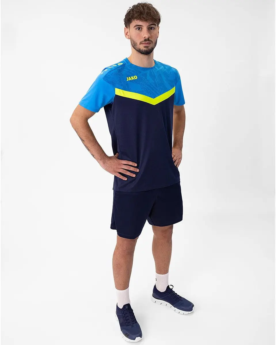 JAKO Iconic Shirt Senior S - Donkerblauw/Limegroen